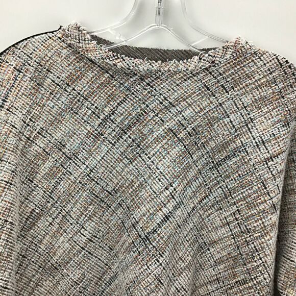 Zara Trafaluc Womens Raw Edge Woven Shirt with Bell Sleeve Oversized Small - Picture 2 of 8